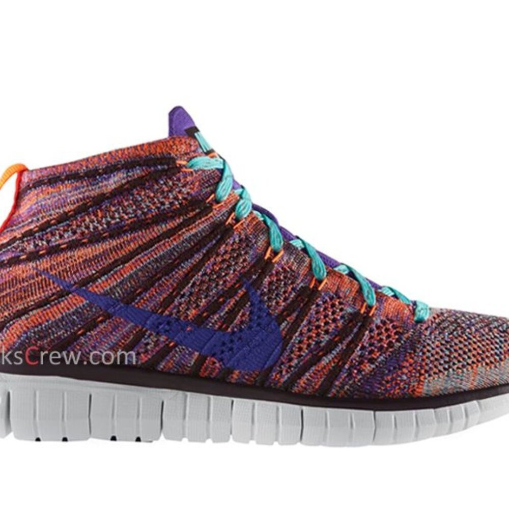 Nike Women's Multicolor Flyknit Chukka 639699-801 Crimson Running Shoes Size 7.5